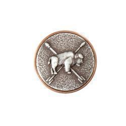 Double S Round Buffalo Arrow Scarf Slide Concho - Antique Silver