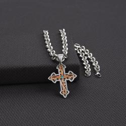 Silver Strike Cross Necklace - Multi