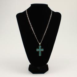 Silver Strike Silver & Turquoise Cross Necklace