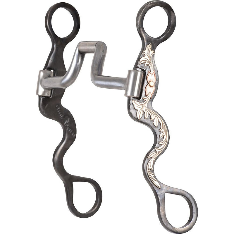 Load image into Gallery viewer, Classic Equine Tool Box Blued Iron Cavalry Square Hinge Port Bit
