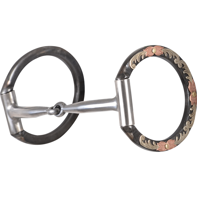 Load image into Gallery viewer, Classic Equine Tool Box Blued Iron D-Ring Smooth Snaffle Bit
