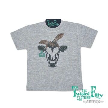 Twisted Filly Toddler Cheetah Bandana Calf Short Sleeve Tee Shirt - Gray
