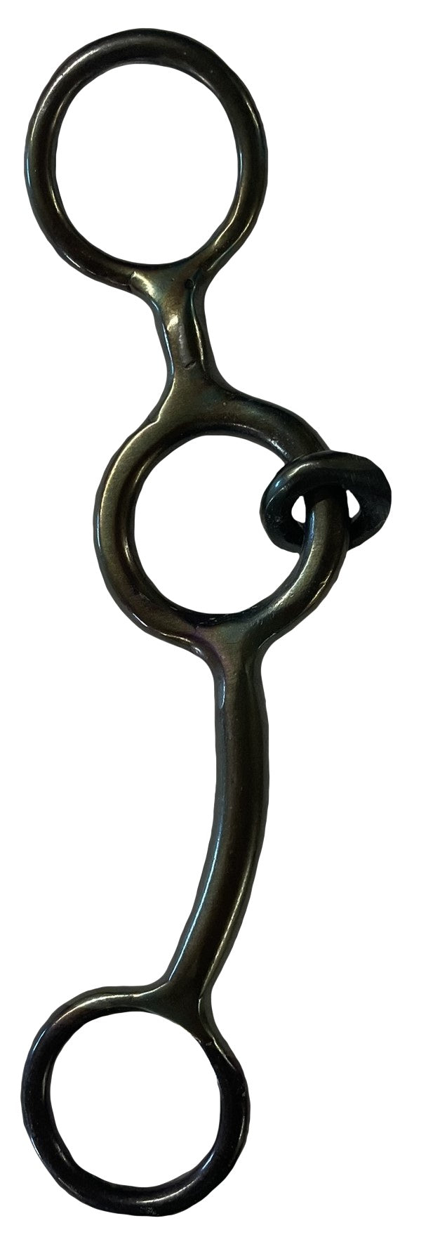 Load image into Gallery viewer, Dutton Short Swept Back Shank Three Piece Twisted Wire Dog Bone Gag Bit - 1" Gag
