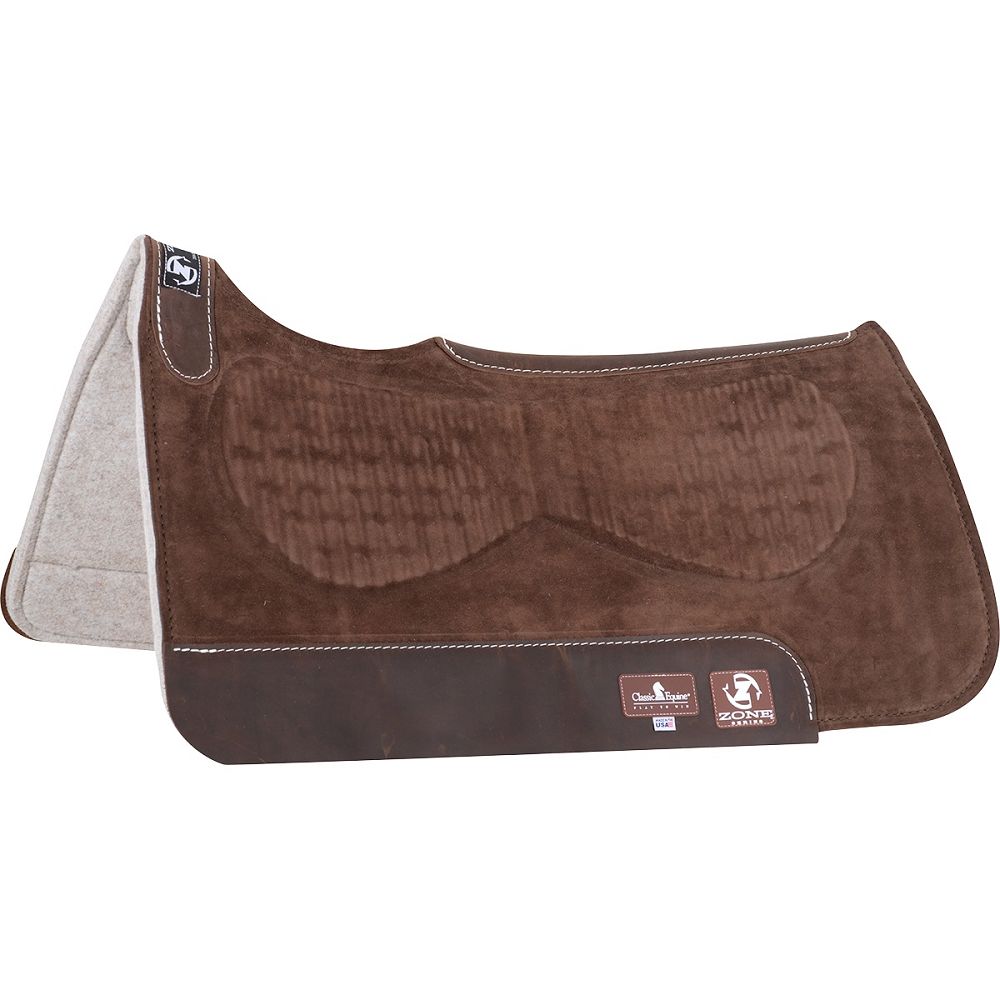 Classic Equine Zone Suede/Felt Pad - Chocolate - 1