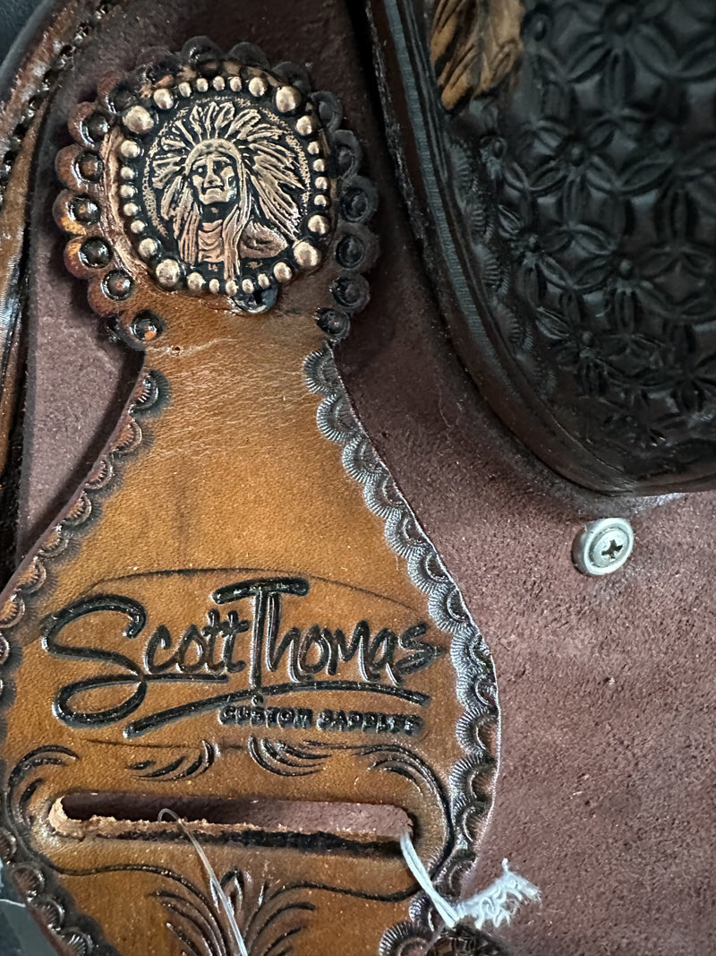 Load image into Gallery viewer, ST BR200 7/8 Combo Tooled Barrel Saddle 15"
