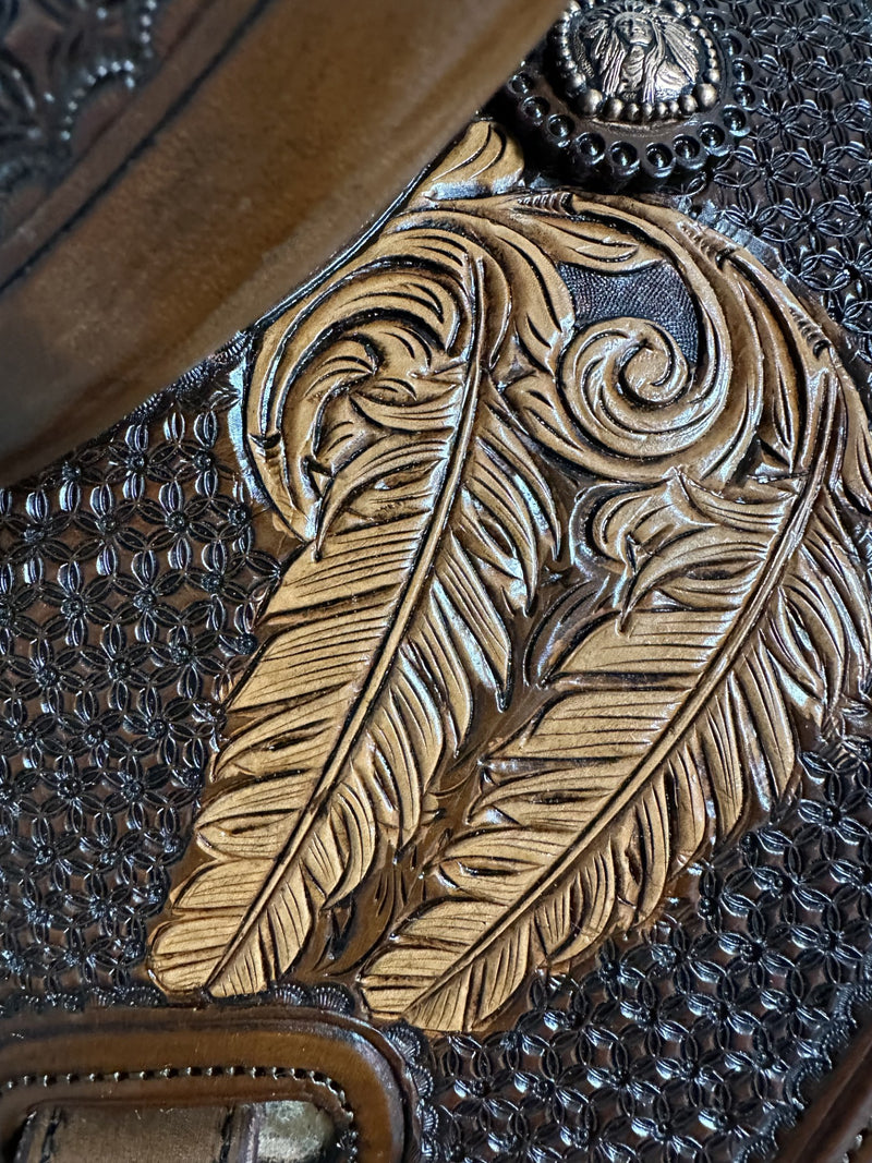 Load image into Gallery viewer, ST BR200 7/8 Combo Tooled Barrel Saddle 15"
