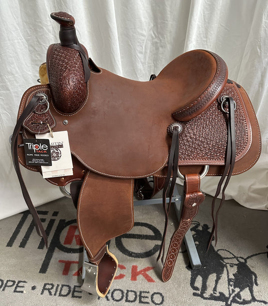 Martin Saddlery Chestnut Cowboy Rancher Saddle 15.5