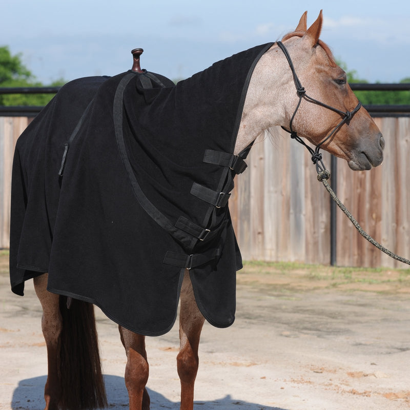 Load image into Gallery viewer, Classic Equine Premium Polar Fleece Cooler - Black
