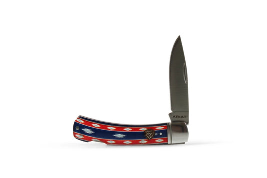 Ariat Single Blade Folding Knife - Southwestern Graphic