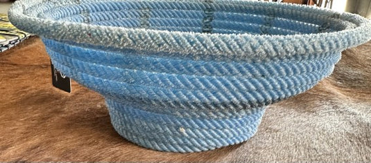 Round Pedestal Lariat Rope Basket - Royal Blue