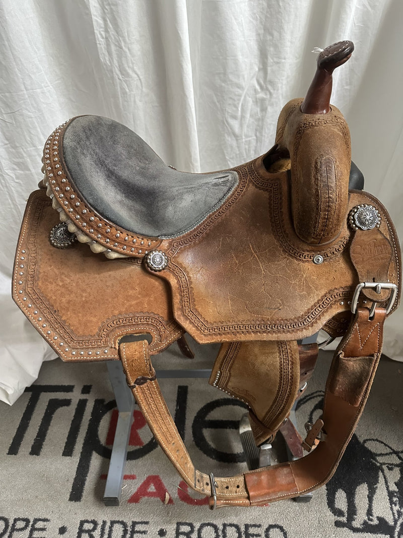 Load image into Gallery viewer, Used Scott Thomas Border Barrel Saddle 14.5"
