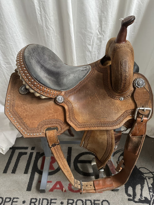 Used Scott Thomas Border Barrel Saddle 14.5