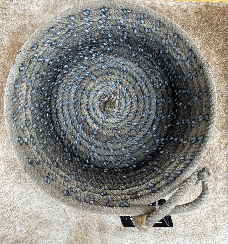 Load image into Gallery viewer, Large Rope Basket - Crosses - Dark Blue
