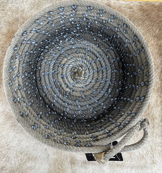 Large Rope Basket - Crosses - Dark Blue
