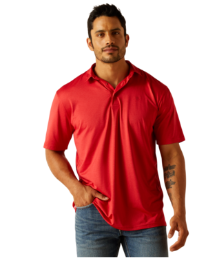 Ariat Mens Charger 2.0 Short Sleeve Polo Shirt - Haute Red
