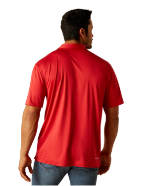 Ariat Mens Charger 2.0 Short Sleeve Polo Shirt - Haute Red