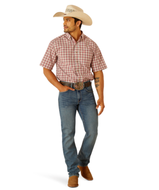 Ariat Mens Pro Series Thatcher Classic Fit Short Sleeve Shirt - Tea Rose