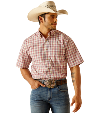 Ariat Mens Pro Series Thatcher Classic Fit Short Sleeve Shirt - Tea Rose