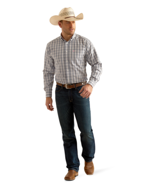 Ariat Mens Wrinkle Free Otto Classic Fit Long Sleeve Shirt - Gray