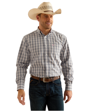 Ariat Mens Wrinkle Free Otto Classic Fit Long Sleeve Shirt - Gray