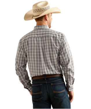 Ariat Mens Wrinkle Free Otto Classic Fit Long Sleeve Shirt - Gray