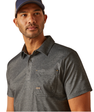 Load image into Gallery viewer, Ariat Mens Rebar Foreman Short Sleeve Polo Shirt - Charcoal Heather
