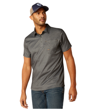 Load image into Gallery viewer, Ariat Mens Rebar Foreman Short Sleeve Polo Shirt - Charcoal Heather

