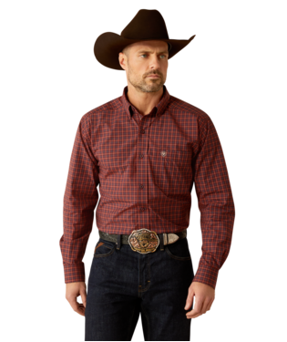 Ariat Mens Pro Series Pavel Classic Fit Long Sleeve Shirt - Burgundy