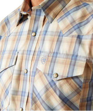 Load image into Gallery viewer, Ariat Mens Pro Series Clint Classic Fit Long Sleeve Snap Shirt - Khaki
