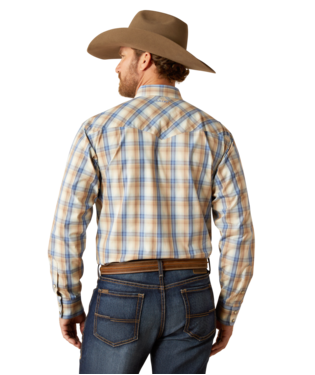 Load image into Gallery viewer, Ariat Mens Pro Series Clint Classic Fit Long Sleeve Snap Shirt - Khaki

