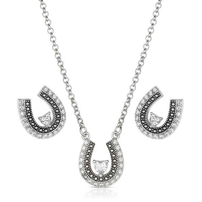 Load image into Gallery viewer, Montana Silversmith's Lovely and Lucky Horseshoe Jewelry Set
