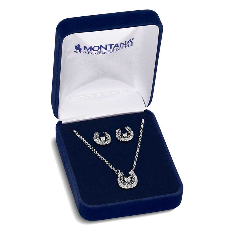 Load image into Gallery viewer, Montana Silversmith's Lovely and Lucky Horseshoe Jewelry Set
