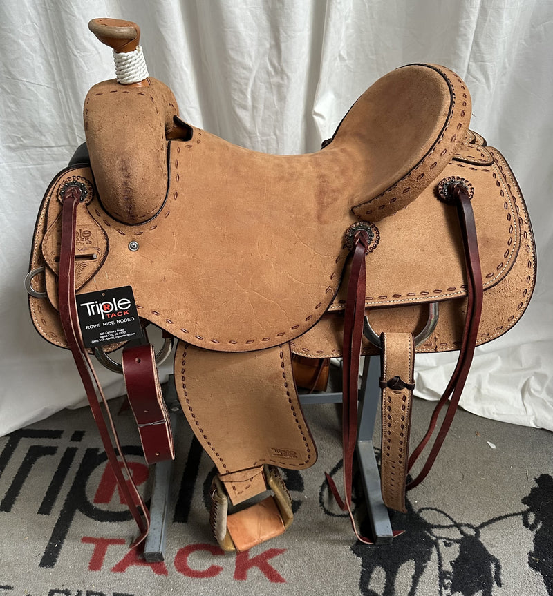Load image into Gallery viewer, Triple R Modified Association Rancher Saddle 16"
