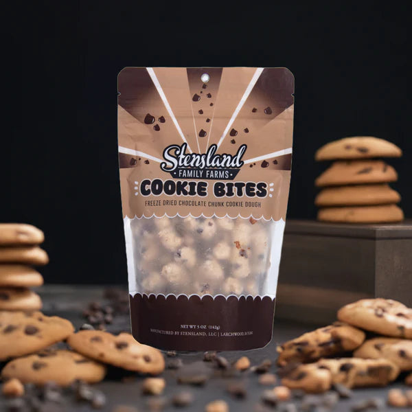 Load image into Gallery viewer, Stensland Family Farms Freeze-Dried Cookie Bites Chocolate Chunk Cookie Dough - 5 oz
