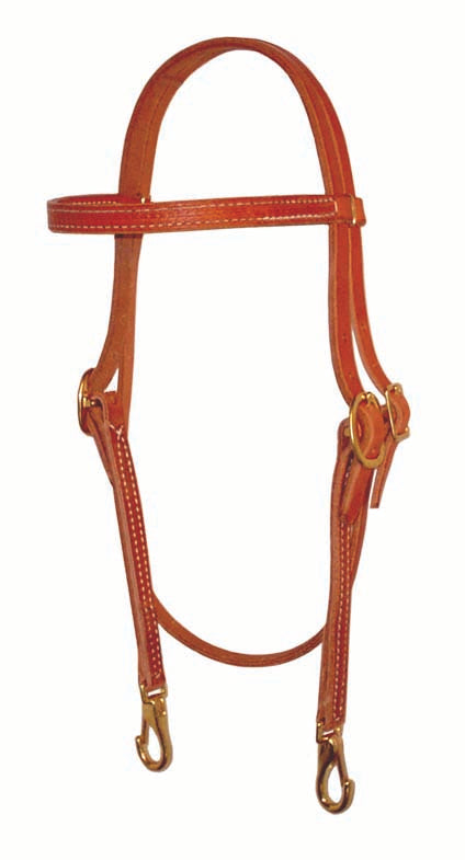 Berlin Straight Browband Headstall with Snap Ends