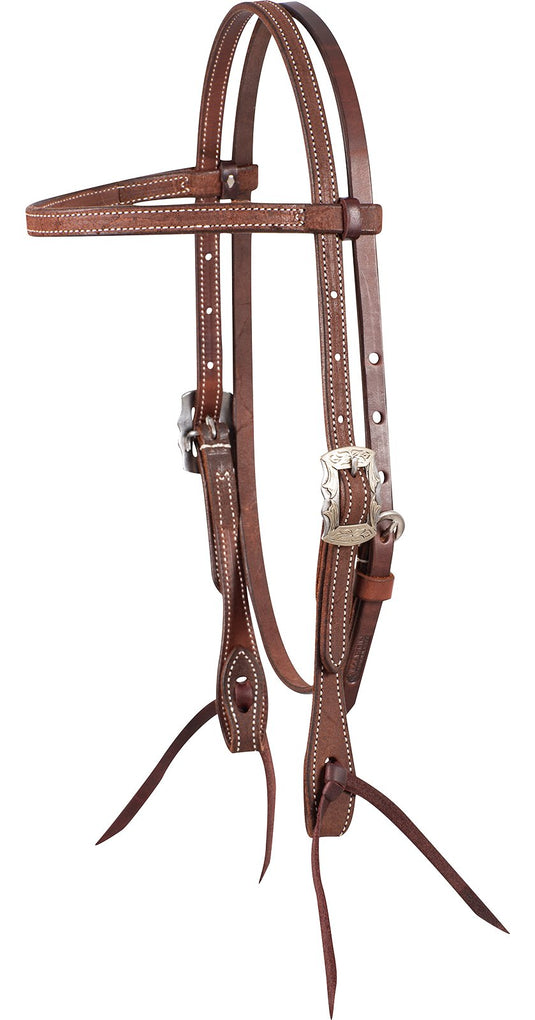 Martin Chocolate Roughout Prescott Buckle Browband Headstall