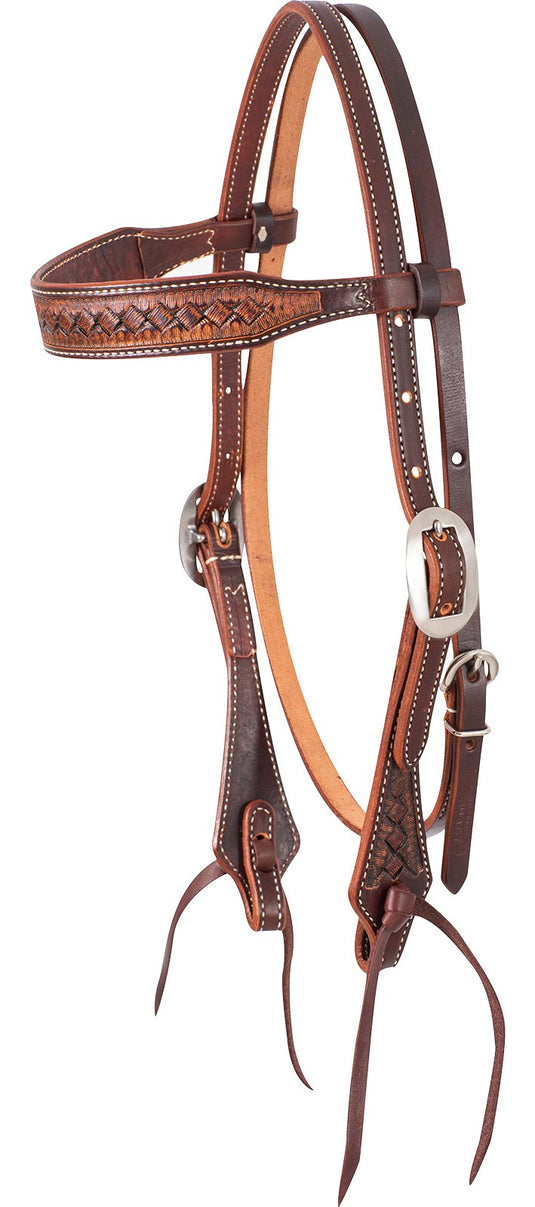 Martin Weathered Antique Weave Stamp Browband Headstall