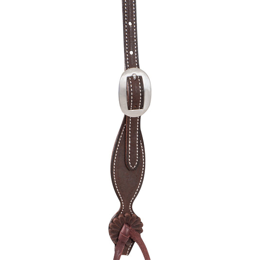 Martin Chocolate Roughout Rosettes Browband Headstall