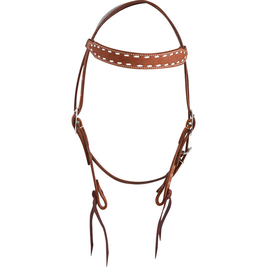 Martin Roughout Chestnut Skirting Buckstitch Stamped Browband Headstall