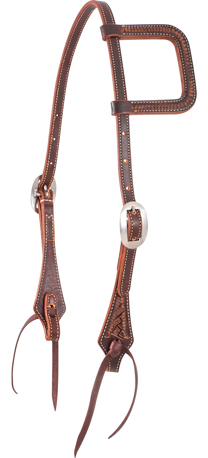 Load image into Gallery viewer, Martin Weathered Antique Weave Stamped Slip Ear Headstall
