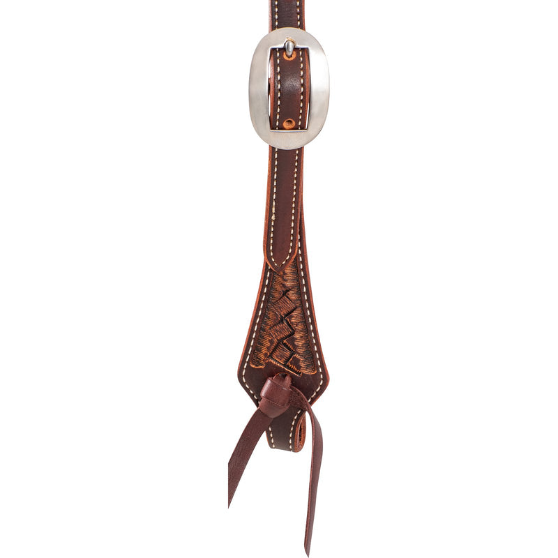 Load image into Gallery viewer, Martin Weathered Antique Weave Stamped Slip Ear Headstall
