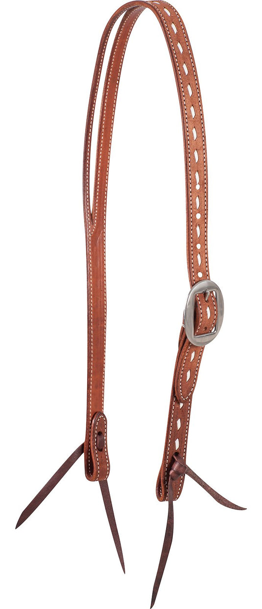 Martin Ranahan Roughout Chestnut Skirting Buckstitch Stamped Split Ear Headstall
