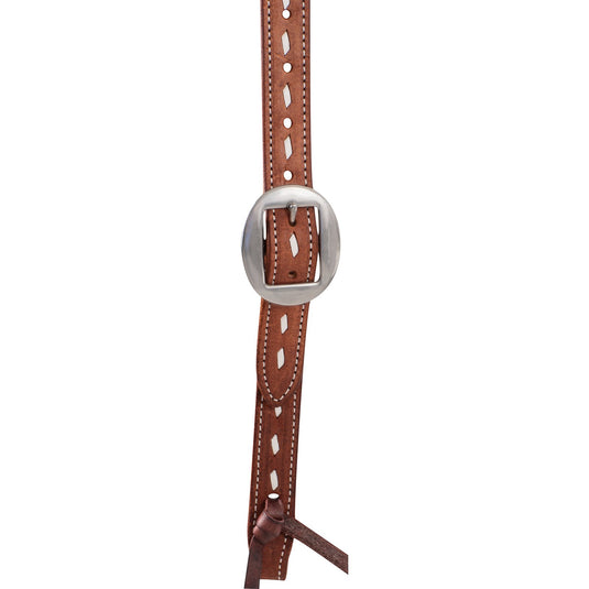 Martin Ranahan Roughout Chestnut Skirting Buckstitch Stamped Split Ear Headstall