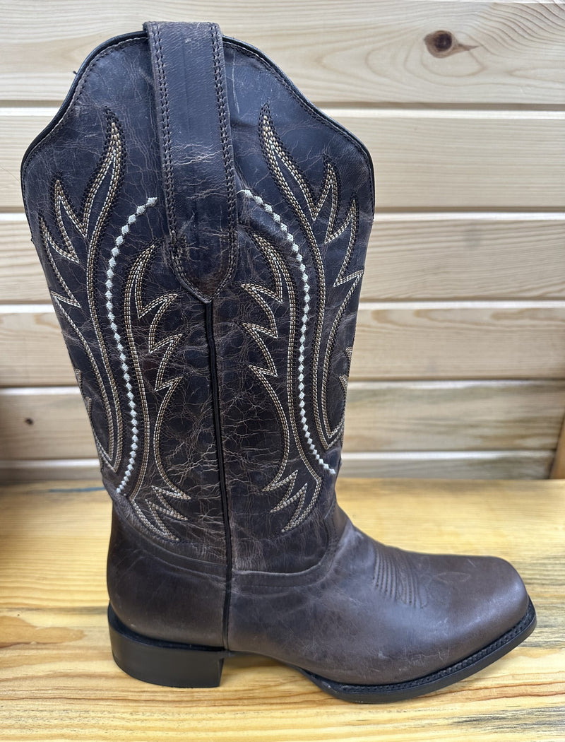 Load image into Gallery viewer, JB Dillon Women Square Toe Western  Boot - Brown
