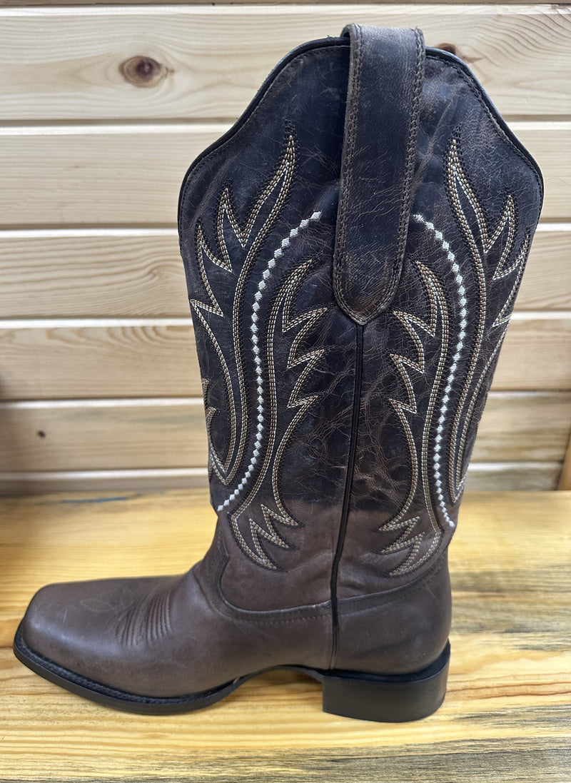 Load image into Gallery viewer, JB Dillon Women Square Toe Western  Boot - Brown
