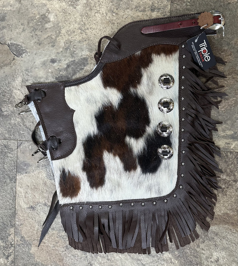 Load image into Gallery viewer, Kids Cowhide Chinks with Dots
