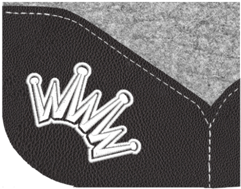 Load image into Gallery viewer, Best Ever Kush Pad - Black Leather - White Crown - 1" - 32x32
