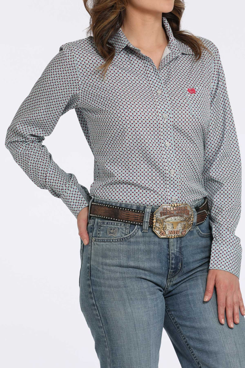 Load image into Gallery viewer, Cinch Womens ARENAFLEX Long Sleeve Medallion Print Shirt - Gray
