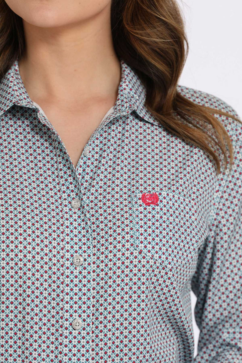 Load image into Gallery viewer, Cinch Womens ARENAFLEX Long Sleeve Medallion Print Shirt - Gray
