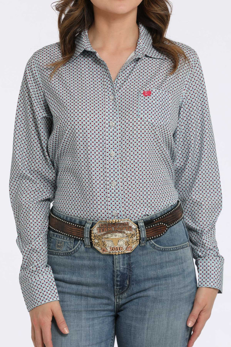 Load image into Gallery viewer, Cinch Womens ARENAFLEX Long Sleeve Medallion Print Shirt - Gray
